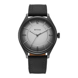 Titan Neo Basics Ii Quartz Gray Round Dial Men'S Watch | Genuine Leather Strap Material | Watches For Men Analog - 1802Ql04