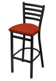 400 30 Stationary Bar Stool with Black Wrinkle Finish and Graph Poppy Seat