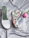 Shoetopia Women White Stylish Printed Wedges Heels Sandal-Eu37,White,4,B09QFWPJW7