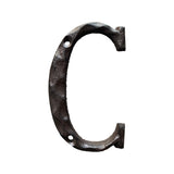 Jerrybaby 5 Inch House Letters, Rustic Cast Iron Metal Home Address Number & Letters/Unique Hammered Look, Letter C