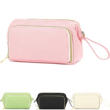 Fammart Travel Makeup Bag, Wide-open Cosmetic Bag Make Up Organizer Case with Brushes Pocket for Women, Large Family Toiletry Ba