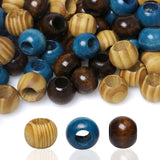 150 Pieces 20mm Wood Beads Large Hole Macrame Wooden Beads Variety Pack, Colored Wooden Loose Beads for Craft/Garlands/Holiday D