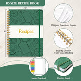 LuBudingJoy Blank Recipe Book to Write in Your Own Recipes. Sprial Hardcover Blank Cookbook, Recipe Journal Hold 150 Recipes(Dar