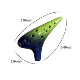 DHwebWLP 12 Hole Ocarina Instrument With Song Book for Beginner,Alto C Ceramic Ocarina(Green & Blue)