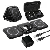 CYBERGIANT 3 in 1 Apple Charging Station for iPhone Airpods iWatch - Travel Charger for Multiple Devices, Portable Foldable Char