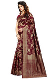 Sugathari Womens Banarasi Saree Pure Kanjivaram Silk Saree Soft New Ladies 2023 Design Wear Pattu Sarees Latest Cotton Party Sari Collections With Blouse Piece For Wedding Sadi (Sam Pari-37 Maroon)