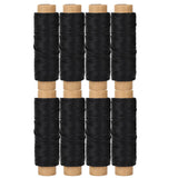 264 Yards 150D Leather Sewing Waxed Thread, Cord for Leather Craft DIY 1 mm Diameter 8 Black Sewing Thread Cords,Each of 33 Yard