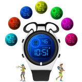 Spiky Digital Sports Watch For Kids (Pink) | Cat Shape Design | Multifunctional With 7 Led Luminous Lights | Water-Resistant | B