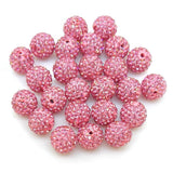 12mm Rhinestone Beads 100pcs 12mm Diameter Charms Mix Colors Randomly for Jewelry Making (Light Pink)