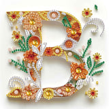 MVVMTOP Diamond Painting Kit, 5D DIY Letter B, Special Shape Crystal Artificial Diamond Art Partial Mosaic Handicraft for Beginn