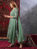 Gosriki Women'S Rayon Blend Printed Straight Kurta With Pant & Dupatta (Vice Green-Vks02-Gs_S_Green_Small),Green,,B0D9YSFPVQ