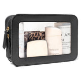 2 Pieces Travel Clear Makeup Bag, Large Cosmetic Bag with Zipper Small Clear Makeup Pouch for Purse Waterproof TSA Approved Toil