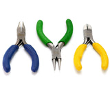 The Beadsmith ColorID Mini Pliers Color Coded Set 3 Inches, 3 Piece Kit: Chain Nose, Round Nose, & Side Cutter Tools for 