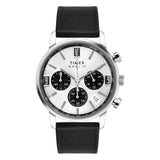 Timex Marlin Analog Watch For Man With Silver Round Dial & Black Leather Strap Band Water Resistant Men'S Wrist Watches - Tweg26