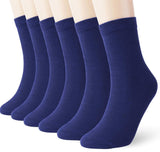 Mukhaksh BoyS And GirlS Cotton Plain Navy Blue Calf Length School Socks (34 Years) Pack Of 5 Pairs