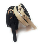 Generic Womens Cotton Canvas Fabric Belts 2Pcs Black And Cream