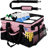 NIHUIFDPY Cleaning Caddy with 11 Pockets, 38x26x23cm Oxford Pink