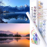 BAISITE Paint by Numbers Kit for Adults Beginners,12 Wx16 L 2 Pack Canvas for Painting Kits for Adults in Colorful Box-PBN275-27
