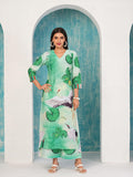 Anni Designer Women'S Cotton Blend Straight Printed Kurta With Palazzo (Swans See Green-Nw_Xl_See Green_X-Large),See Green,XL,,,