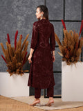 Gosriki Women'S Rayon Viscose Printed A-Line Kurta With Pant (Marup Maroon-Gs_S_Maroon_Small),Maroon,,B0F9PYBQVF