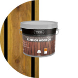 WOCA Denmark - Exterior Wood Oil - Water Based Penetrating Stain for Outdoor Wood Decks, Fences, Siding and Furniture - 2.5L - L