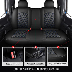 MIROZO Seat Covers Full Set,Waterproof Faux Leather Seat Covers Automotive Seat Covers Car Seat Protector for SUV Pick-up Truck