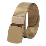 Usl MenS Women Tactical Nylon Military Style Webbing Belt With Metal Buckle (Beige)