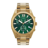Timex Analog Watch For Men With Green Dial & Gold Stainless Steel Bracelet Band - Water Resistant Men'S Wrist Watches -Tweg296Sm