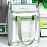 Mijilix A4 Vertical File Holder Bag With Handle, Transparent Expanding Document Organizer Folder With Zipper Pocket, Plastic Fil