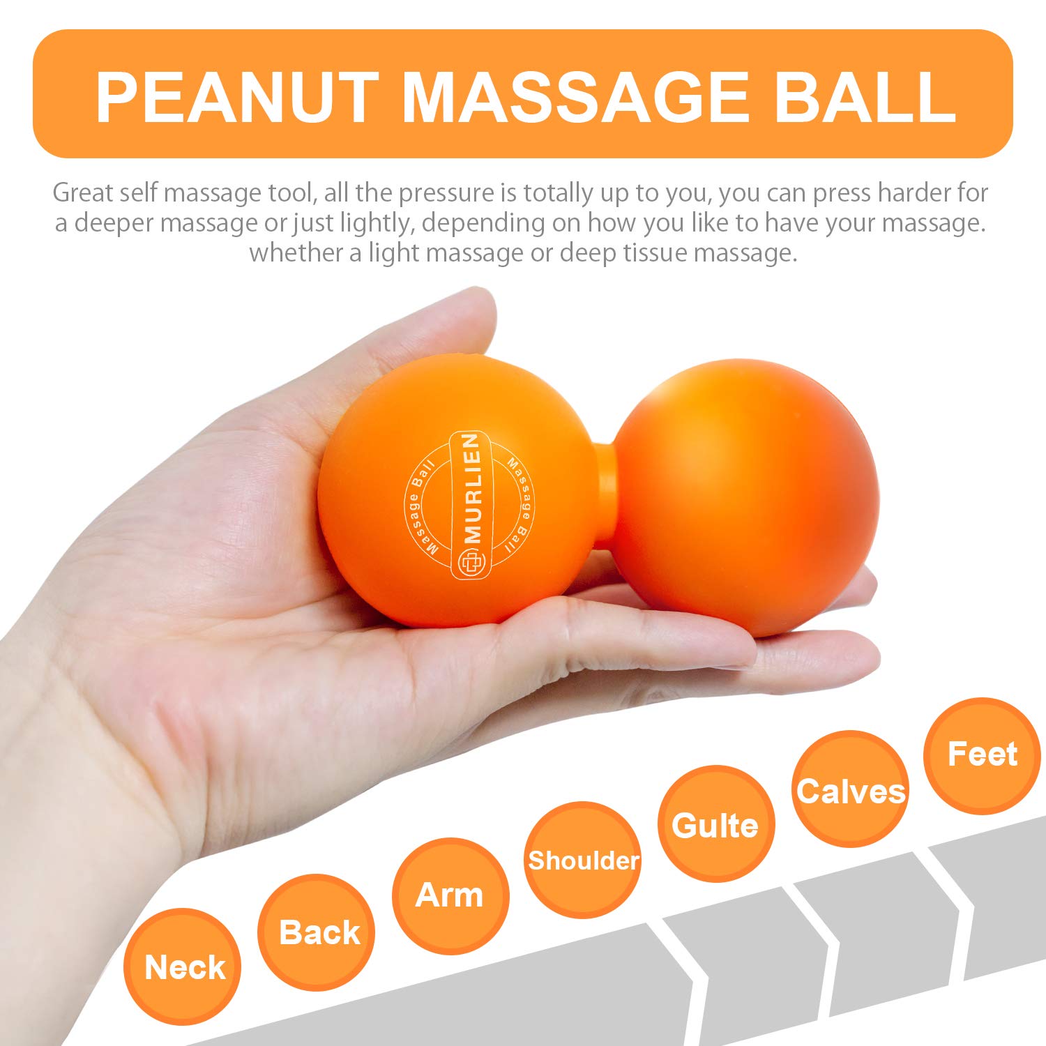 MURLIEN Peanut Massage Ball, Double Lacrosse Ball for Myofascial Release, Trigger Point Therapy, Muscle Relief, Acupoint Massage