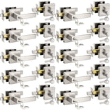 Probrico Square Keyed Entry Levers and Single Cylinder Deadbolts Combo Pack, Satin Nickel Heavy Duty Entrance Locksets for Offic