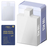 DEDC 200Pcs Card Sleeves -100 Semi Rigid Card Holder & 100 Tabbed Sleeves, Perfect Fit Sleeves Trading Card Shipping Supplies