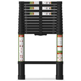SPIEEK Telescoping Ladder for RV & Attic, 16.5FT Aluminum Extension Ladder with Dual Locking Mechanism, Max Load 330lbs, Compact