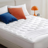 Bedsure Queen Mattress Pad - Quilted Fitted Mattress Topper Protector with 8-21 Inches Deep Pocket, Noiseless Breathable Bed Cov