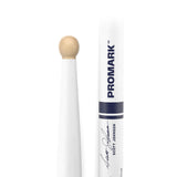 Promark Drum Sticks - Scott Johnson Drumsticks - Drum Sticks Set - Wood Tip - Painted White Hickory Drumsticks - Consistent Weig
