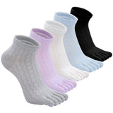 Caidienu Womens Crew Toe Socks: Cotton Colorful Five Finger Running Socks