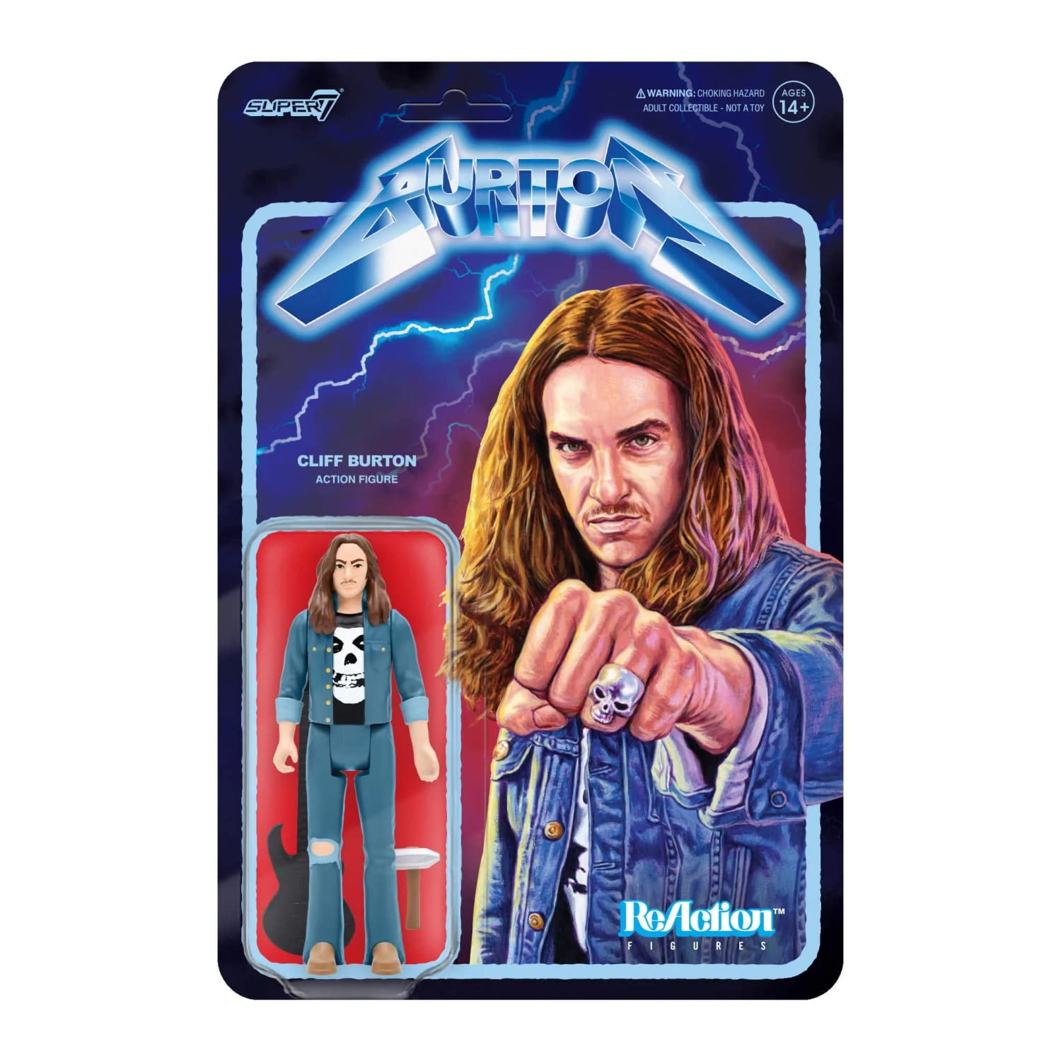 Super7 Cliff Burton - 3.75 Action Figure With Accessories Heavy Metal Collectibles And Retro Toys