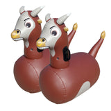 Hearthsong Hop N Go Inflatable Bull Riding Bouncy Hopping Toys for Kids Ages 5+ - Ride On Bouncer Animal Hopper Jumping Toys for