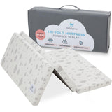 Waterproof Pack and Play Mattress Topper | 38 x 26 x 1.5 | Trifold Style - Breathable Soft Plush Foam - Portable Mattress Topper