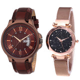 Shocknshop Analogue Men'S & Women'S Watch (Pack Of 2, Brown Dial & Strap , Leather)