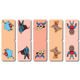 woopme Set of 5 Magnetic Comic Hero Bookmark for Book Lovers Readers Students Gift Magnetic Page Clips Folding