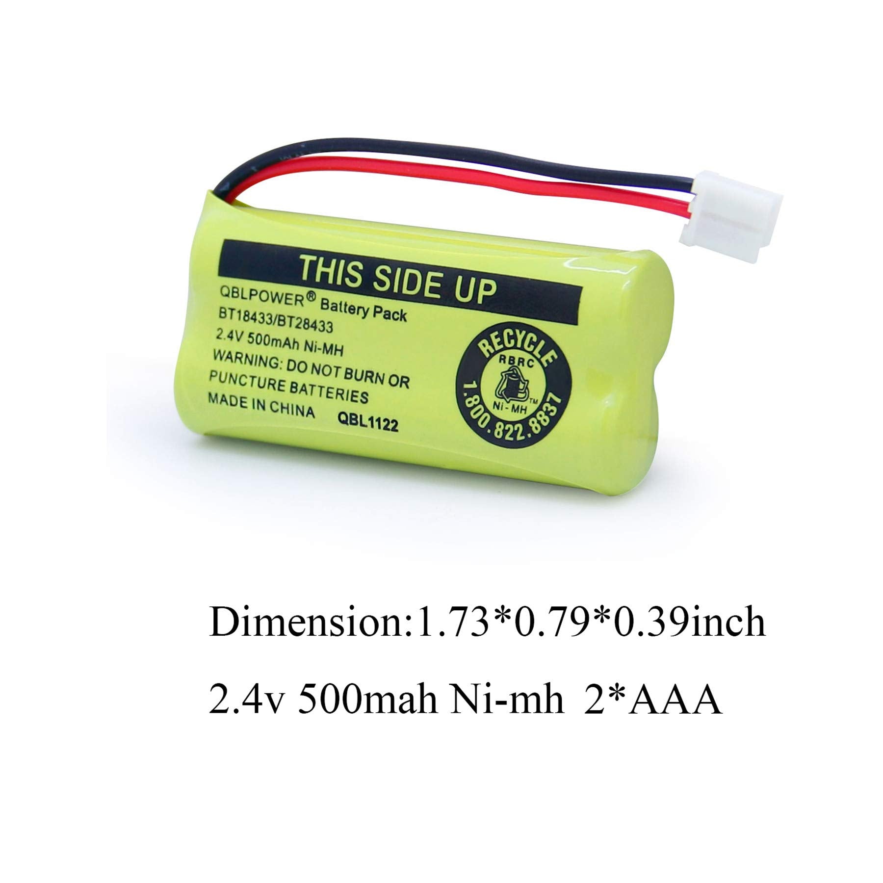QBLPOWER BT18433 BT28433 BT184342 BT284342 BT1011 BT-1011 2.4V 500mAh Ni-MH Replacement Battery Cordless Phone CS6209 CS6219 CS6