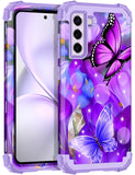 Rancase for Galaxy S21 FE 5G Case,Three Layer Heavy Duty Shockproof Protection Hard Plastic Bumper +Soft Silicone Rubber Protect