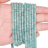 HAAMIIQII 2x4mm Natural Blue Amazonite Heishi Spacer Beads 150Pcs Flat Disc Stone Semi Precious Gemstone Loose Beads for Jewelry