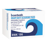 Boardwalk 186 HeavyDuty Scour Pad, Green, 6 x 9 (Case of 15)