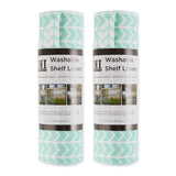Bright Aqua Herringbone Shelf Liner Set/2