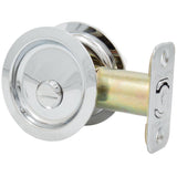 Round Pocket Door Lock, Privacy (Bed/Bath) Latch, 23/8 Backset, RCL, Polished Chrome by Stone Harbor Hardware