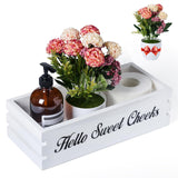 Hello Sweet Cheeks Bathroom Decor Box, VOOWO Nice Butt Bathroom Decor Box, Funny Toilet Paper Holder Wooden Toilet Paper Box for