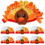 Weysat 6 Sets Thanksgiving Fall Turkey Tied Pillow Craft Kit DIY Turkey Pillow Craft Gifts with PP Cotton for Fall Harvest Thank