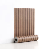 LVSHI Peel and Stick PVC Slat Wall Panels, Wood Grain Self-Adhesive Soundproof Paneling, 3D Faux Wood Panels for Bedroom Bathroo